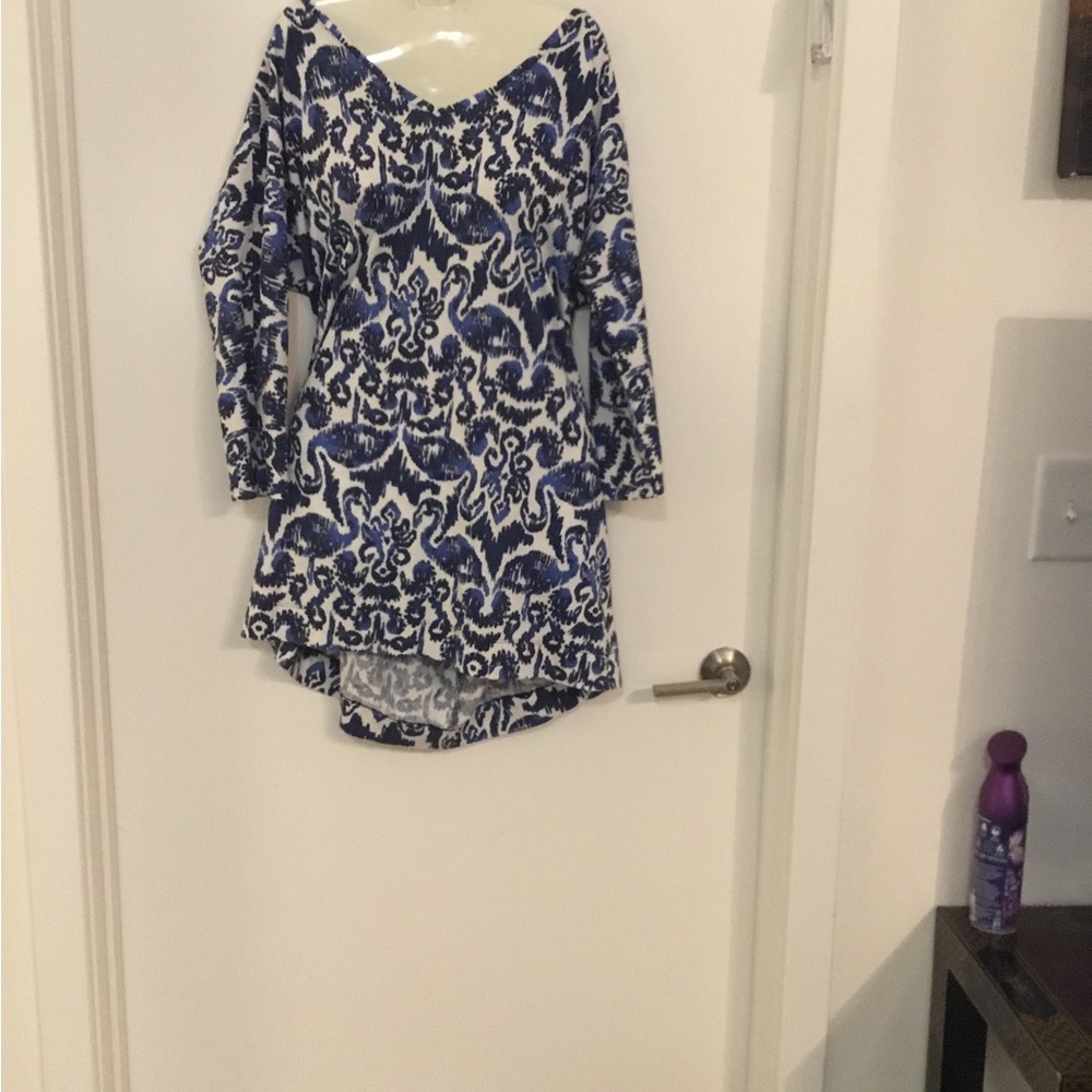 Lilly Pulitzer Navy and Cream Floral Dress